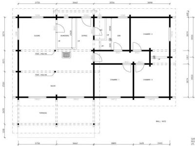 Plan de la maison bois toiture monopente