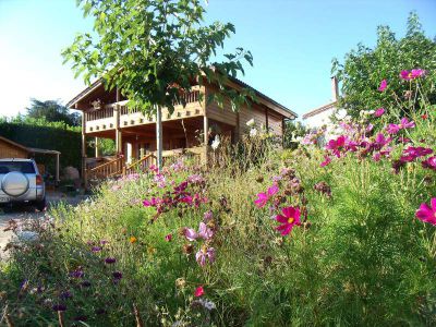 maison bois esprit chalet en été