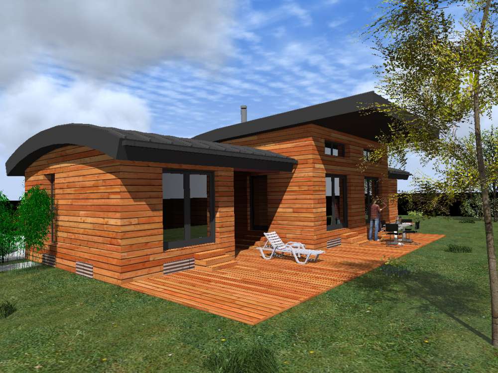Maisons bois contemporaines modernes respectueuses de l'environnement